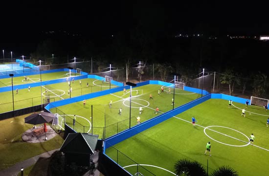 Goals Soccer Fields at Night